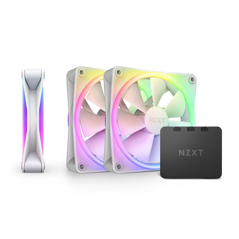 NZXT F120 120mm RGB Duo Triple Pack Fans - White - مروحة